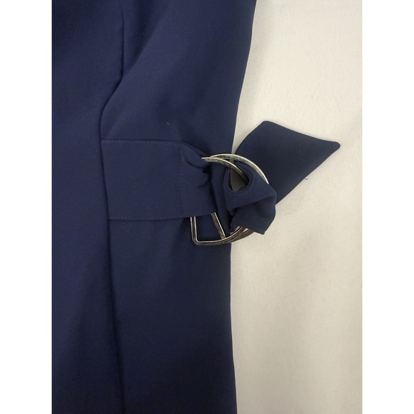 Laundry By Shelli Segal for Le Tote Navy Blazer Jacket Side Buckle Womens Size M - Picture 7 of 9